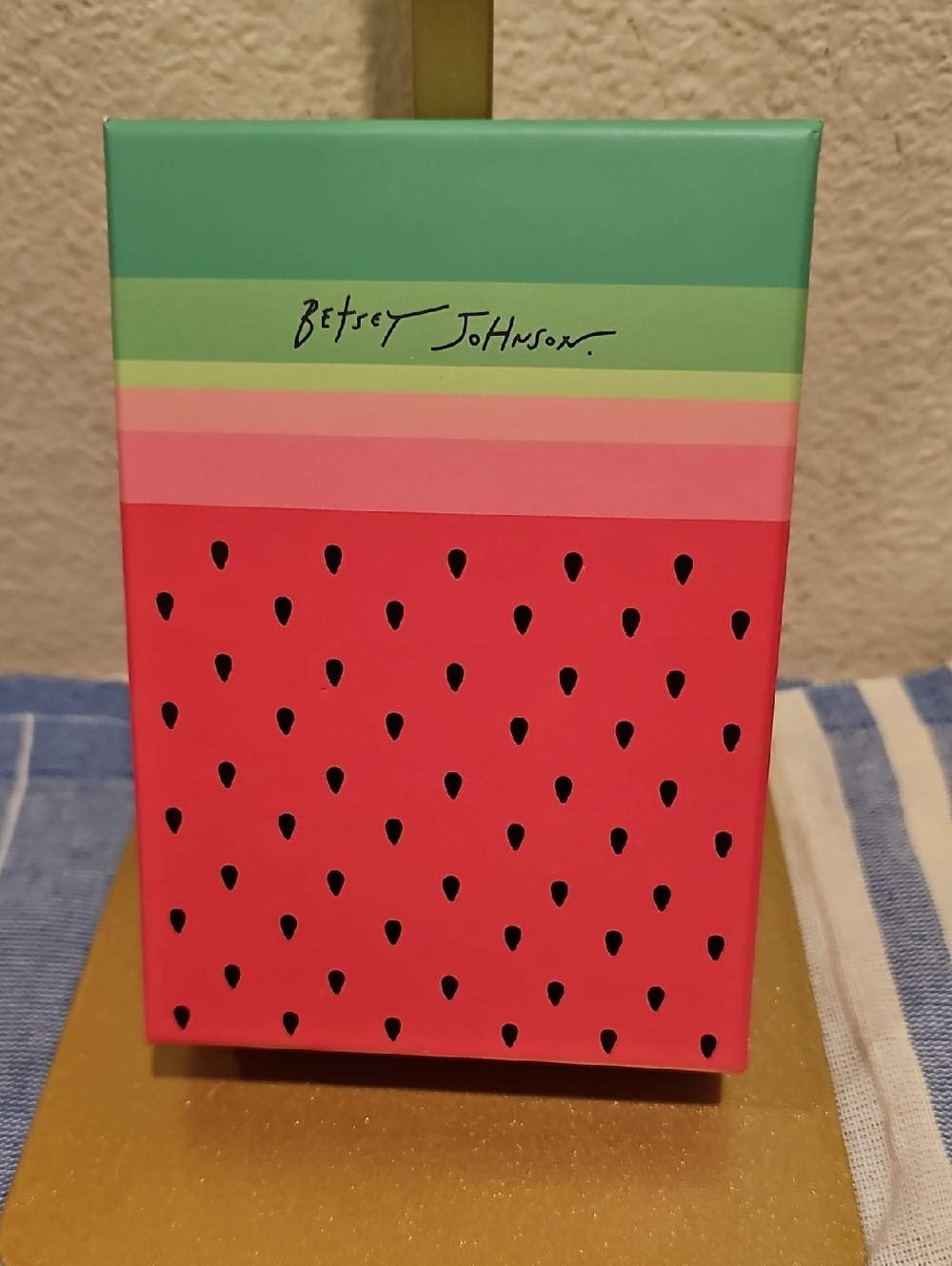 Betsey Johnson Watermelon Slice Keychain - Pink & Black - Picture 3 of 4